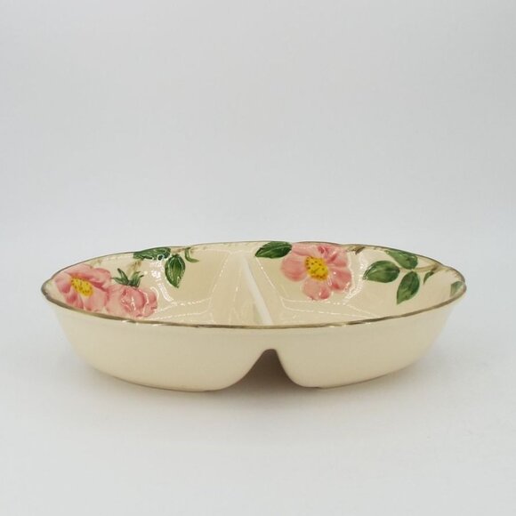 Vintage Franciscan Desert Rose Earthenware Oval Divided Serving Dish - Picture 3 of 8